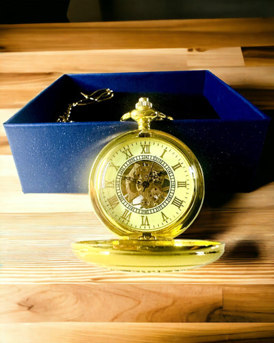 Orologio da Tasca Retrò Intagliato con Meccanismo a Carica Manuale, colore Oro con Scala Romana e Quadrante Luminoso, Stile Vintage