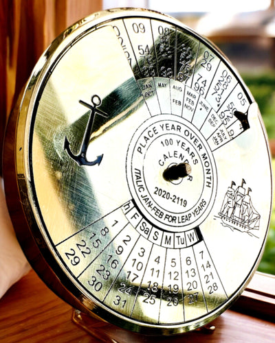 Calendario dell’Eternità Navigazione – Calendario in ottone 100 anni – possibilità di incisione come regalo