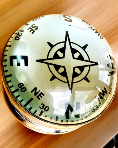 Bailey Compass Clock - Elegante Orologio con motivo Bussola con Possibilità di Incisione