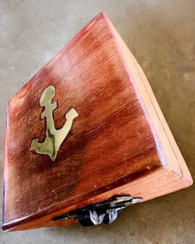 Scatola in legno per bussola compatta "Maritime" - possibilità di personalizzazione con incisione