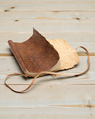 Taccuino da viaggio arrotolabile in pelle – Naturale (21 x 15 cm)