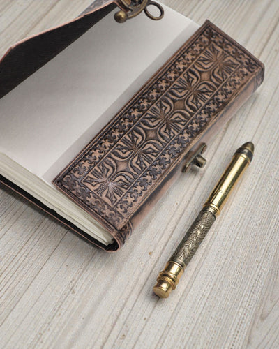 Mandala di loto - Taccuino esoterico - Grigio antico - 200 pagine - Bordo cucito - 17.5x12.5x3cm