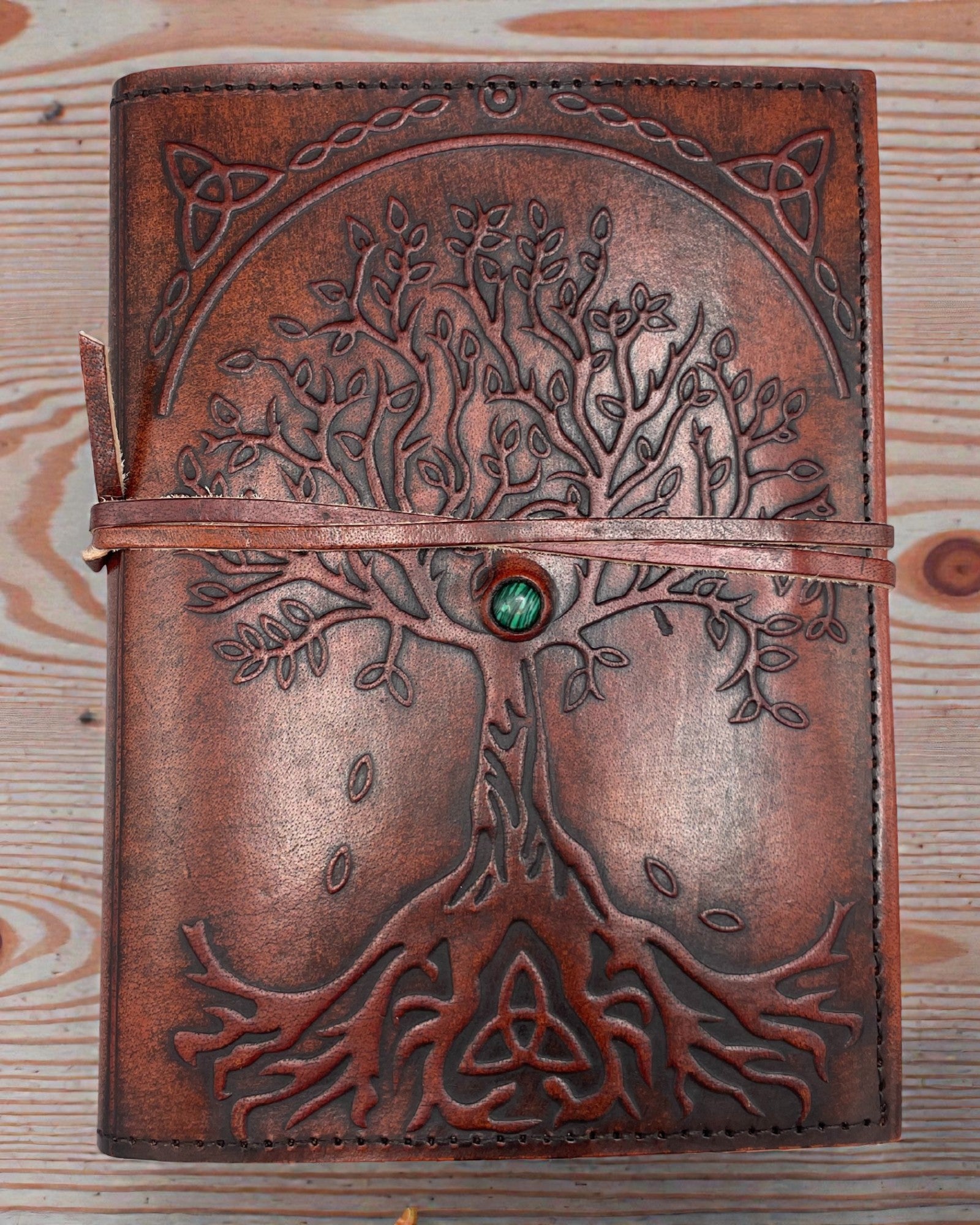 Piccolo diario in pelle con Albero della Vita – 18x13x2cm