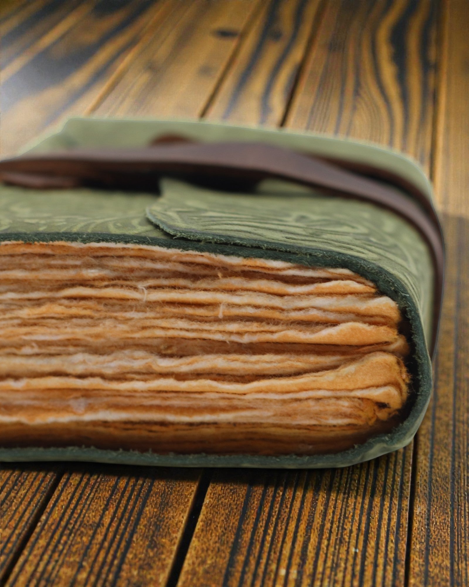 Green Maze Vintage – taccuino in pelle con pagine anticate 12,7 × 8,9 cm