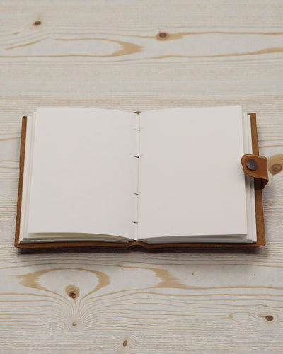 Taccuino in pelle con fiori goffrati – marrone (17,8 x 12,7 cm)