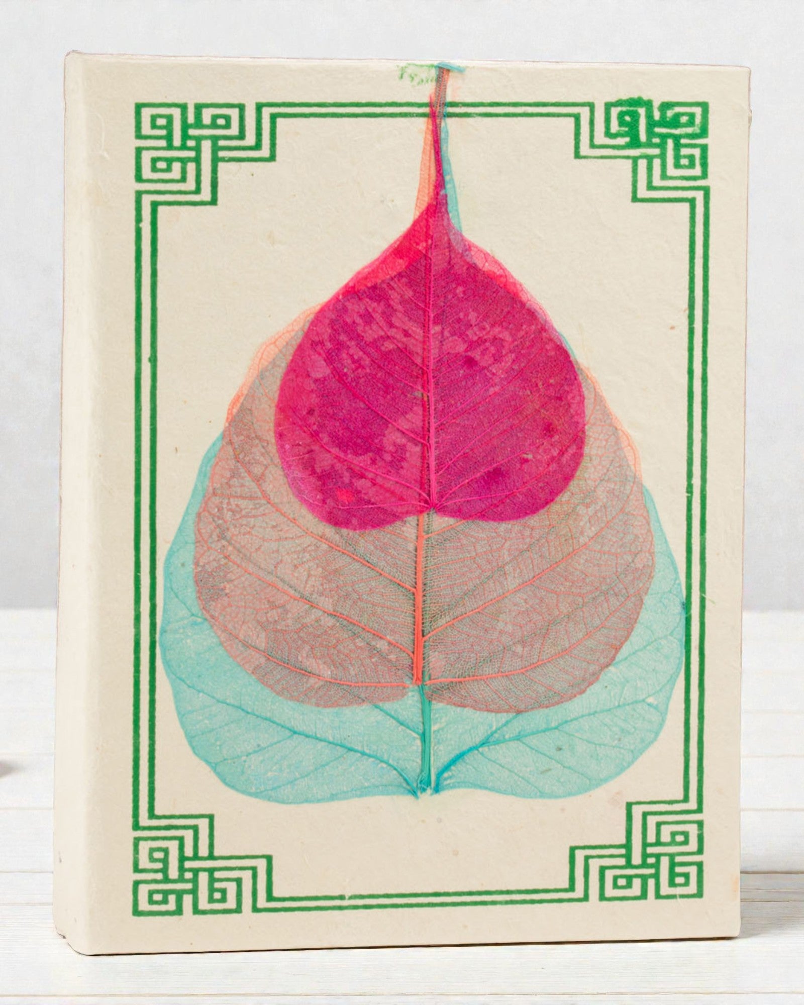 Taccuino in foglia di bodhi Med Lokta, grande (15x12cm) - 45 fogli (assortiti)