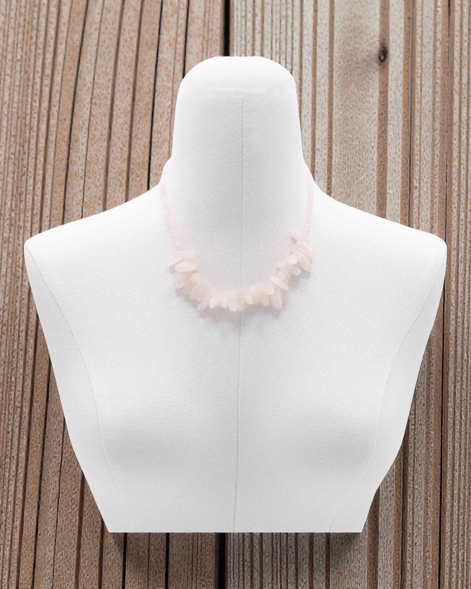 Collana con gemme Longstone - quarzo rosa