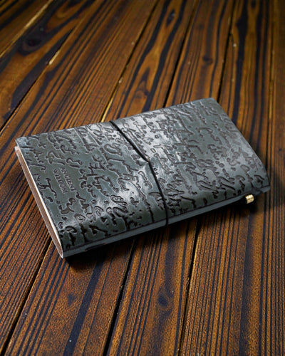 Diario in pelle fatto a mano - Buone idee e altri sogni - Grigio (80 pagine)