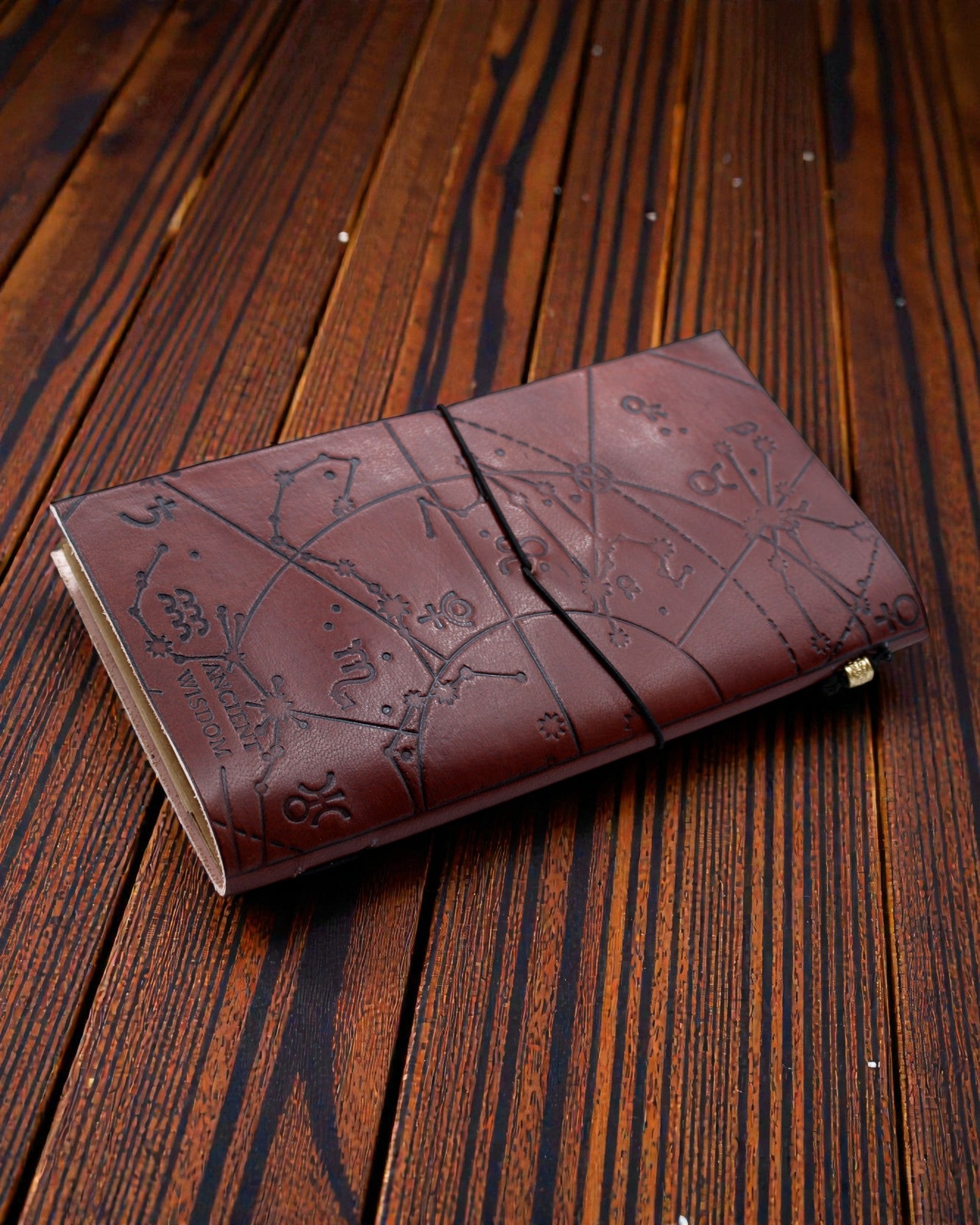 Il mio diario dei desideri – taccuino in pelle marrone fatto a mano 22 × 12 × 1,5 cm, 80 pagine