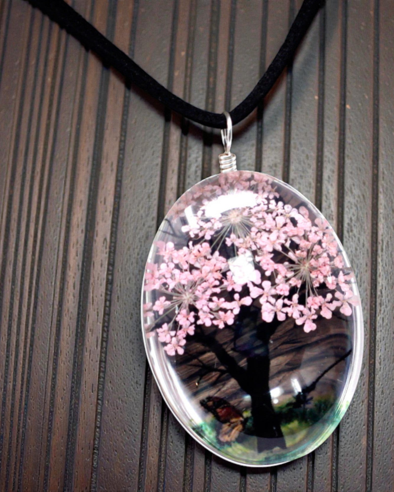 Giardino di Rose – Set di Gioielli con Fiori Essiccati Albero della Vita