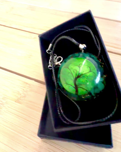 "Amuleto di Malachite della Vita" - collana personalizzabile con incisione per regalo