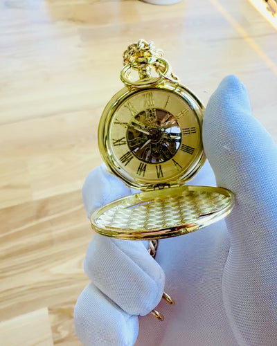 Orologio da tasca "Imperial Train", possibilità di personalizzazione con incisione, colore oro