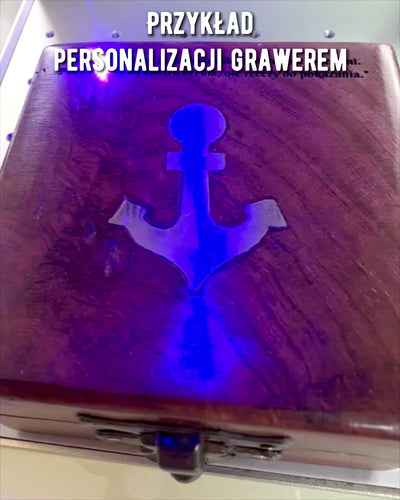 Scatola in legno per bussola compatta "Maritime" - possibilità di personalizzazione con incisione