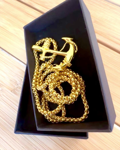 "Kotwica Determinacji - Amuleto Marino", collana, possibilità di personalizzazione con incisione per regalo, 3 varianti tra cui scegliere