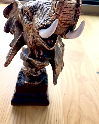 Statuetta Decorativa "Duma Sawanny" – Figura Testa di Elefante con possibilità di incisione, per regalo