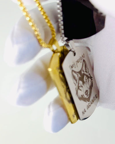 Collana con Dog Tag "Tre Sfumature di Stile" - Piastrina - Elegante Pendente in Acciaio Inossidabile con Opzione di Incisione