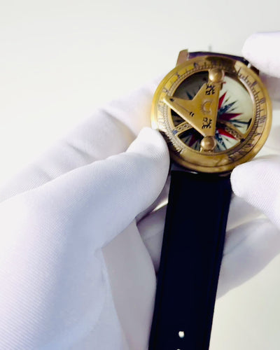 Orologio Solare con Bussola - Fatto a Mano, Artigianato Autentico, possibilità di incisione