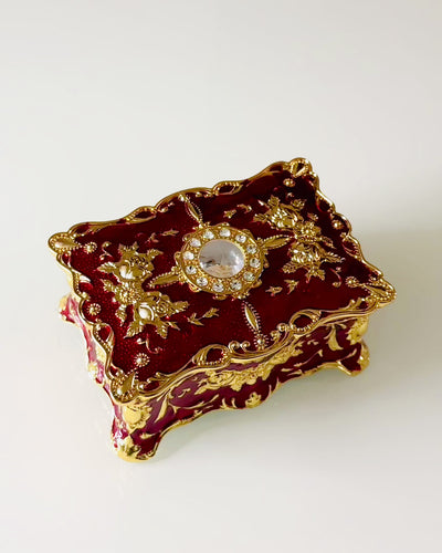 Scatola, Organizzatore per Gioielli in Stile Vintage – Scatoletta del Tesoro in Metallo con Elementi Decorativi