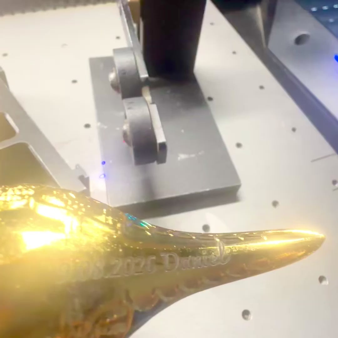 Lampada di Aladino in Metallo Blu e Oro 12 cm con possibilità di personalizzazione tramite incisione