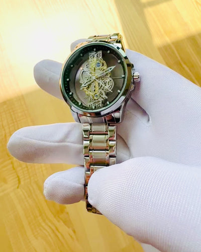 Orologio da uomo elegante KIMSDUN Prestige Meccanismo Trasparente ed Eleganza Sportiva, possibilità di personalizzazione con incisione