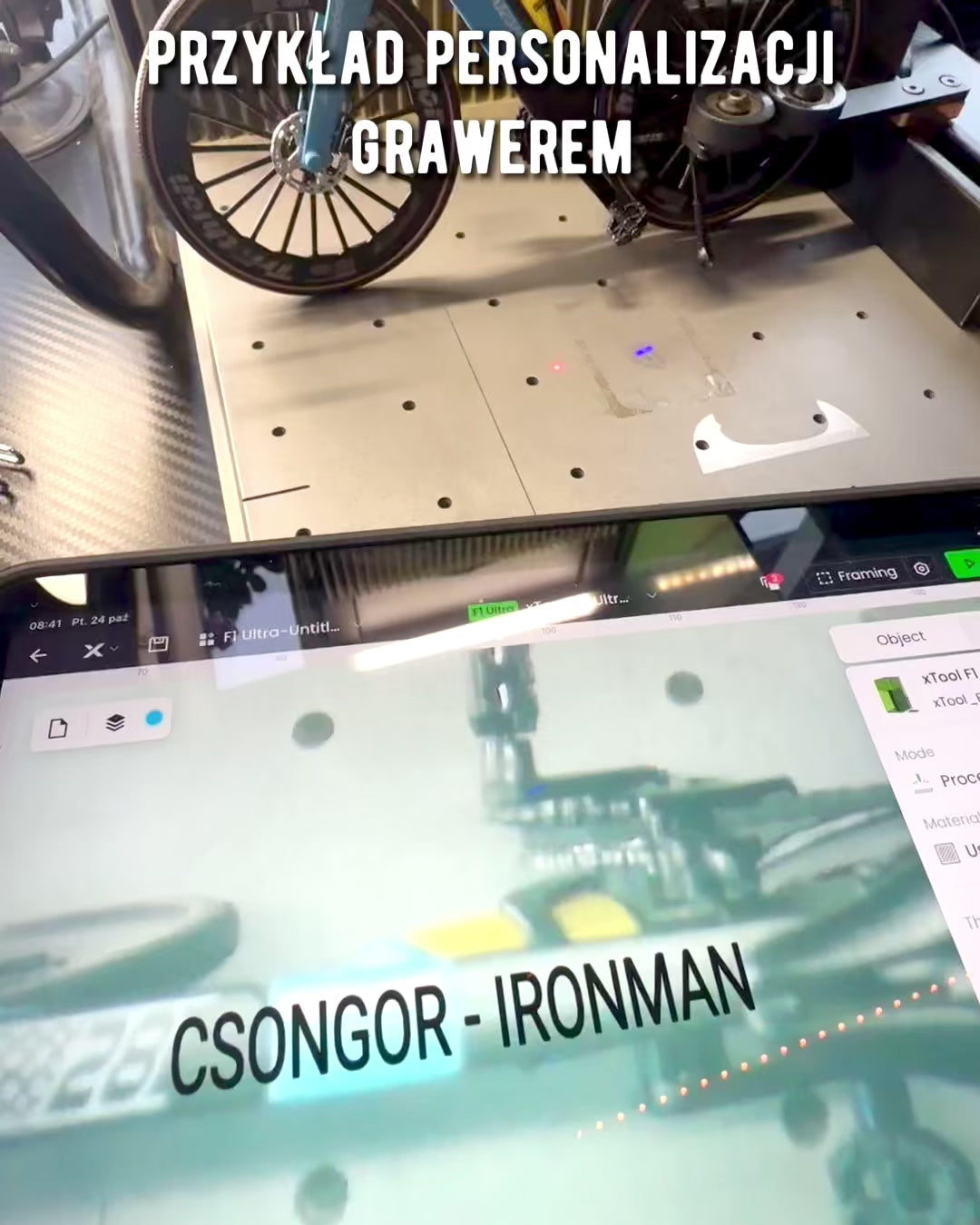 Modello Miniatura di Bicicletta da Triathlon "SpeedStorm 1.2" personalizzazione con incisione per regalo