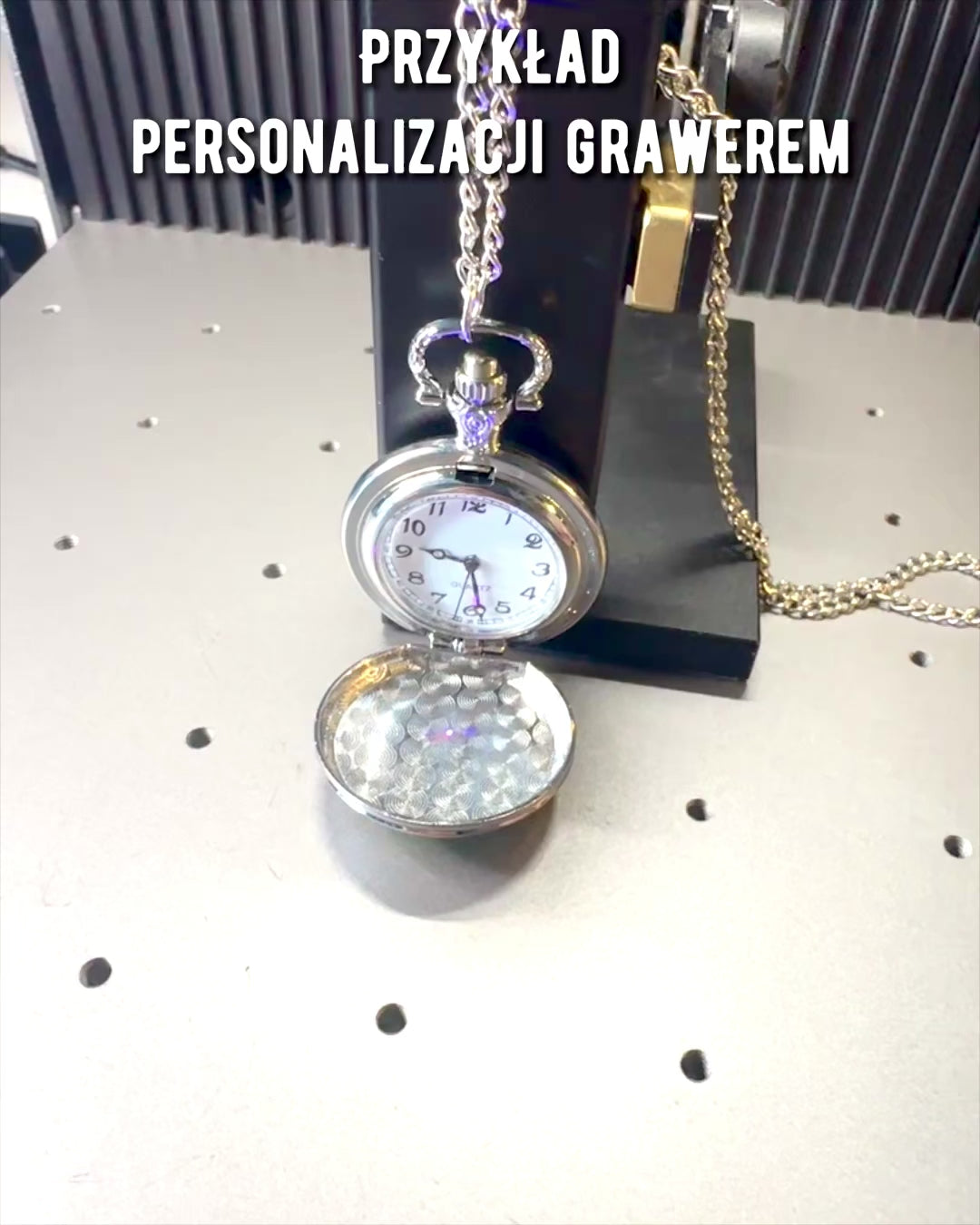 Orologio da tasca "CloverTime" con motivo di quadrifoglio, possibilità di personalizzazione con incisione per regalo