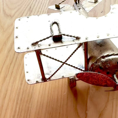 Aereo Biplano Retrò NC1389 in Metallo con Possibilità di Incisione Personalizzata