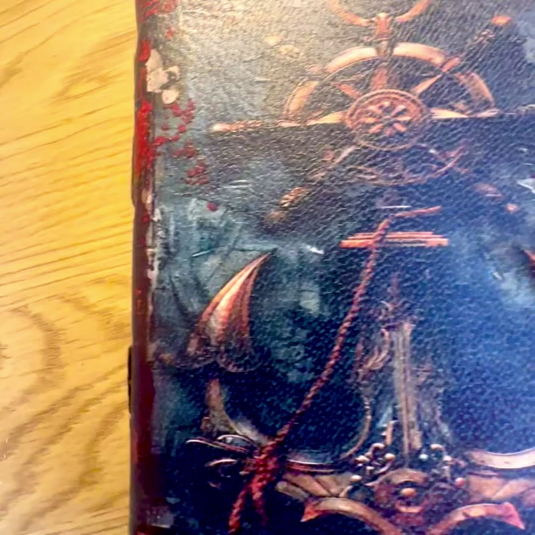 Taccuino in Pelle Retrò Marina 200 pagine con possibilità di personalizzazione tramite incisione, ideale come regalo per artisti e viaggiatori, realizzato in pelle naturale di capra, colore vintage, dimensioni 18 x 13 cm