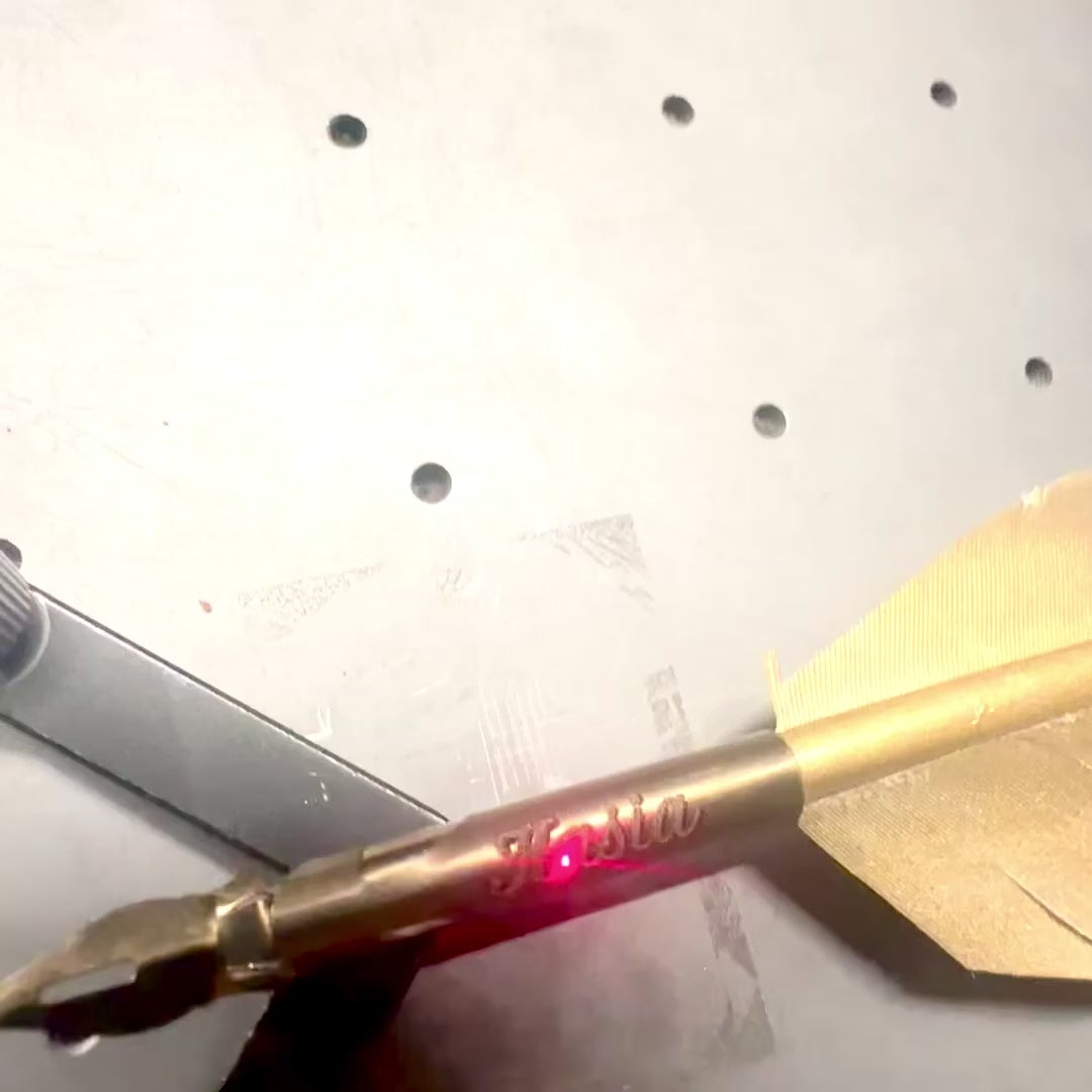 Penna d'oca dorata per calligrafia con possibilità di incisione personalizzata
