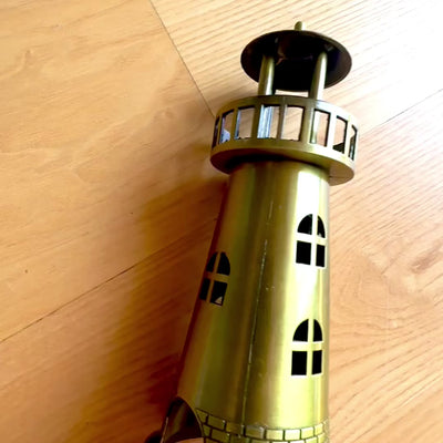 Faro Portacandela per Tealight 18,5 cm in Oro Antico con Opzione di Incisione