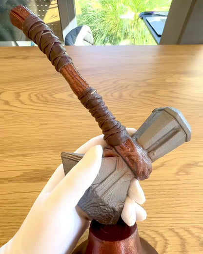 Storm Relic – martello decorativo con base, 26 cm, realizzato a mano, possibilità di personalizzazione con incisione per regalo