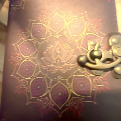 Lotus Anima – Quaderno in pelle con mandala di loto e pagine anticate