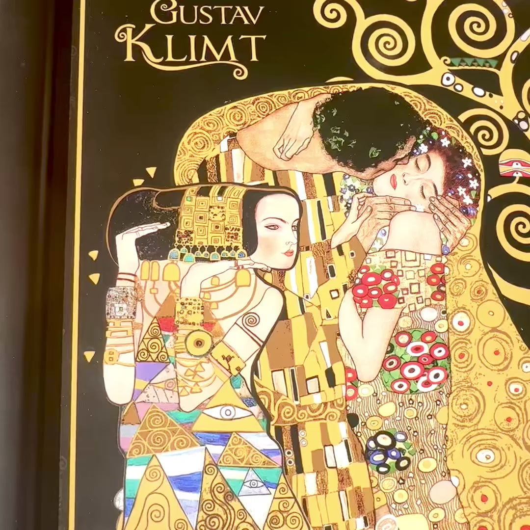 Supporto per laptop G. Klimt, Il bacio (CARMANI), personalizzabile con incisione, ideale come regalo, dimensioni 30.5x40.5cm, elegante e comodo per lavorare sulle ginocchia