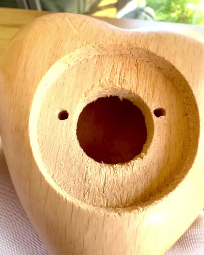 Cuore di legno, scatola da 9 cm per Sentimento Segreto, possibilità di personalizzazione con incisione per regalo