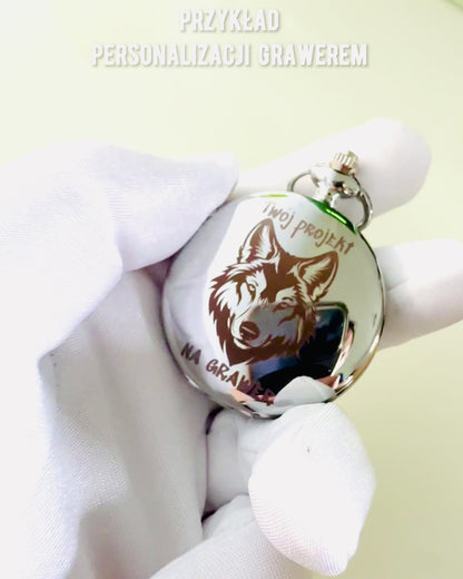 Orologio da tasca in argento con movimento al quarzo e possibilità di incisione