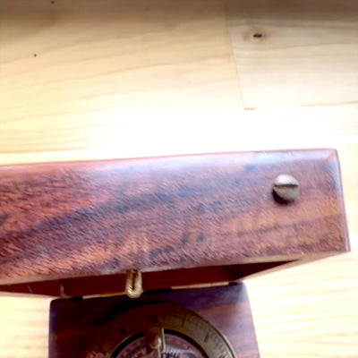 Bussola con Orologio Solare Gilbert in Custodia di Legno con Possibilità di Personalizzazione Incisa