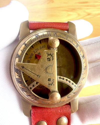 Orologio Solare con Bussola - Fatto a Mano, Artigianato Autentico, possibilità di incisione