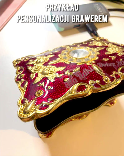 Scatola, Organizzatore per Gioielli in Stile Vintage – Scatoletta del Tesoro in Metallo con Elementi Decorativi