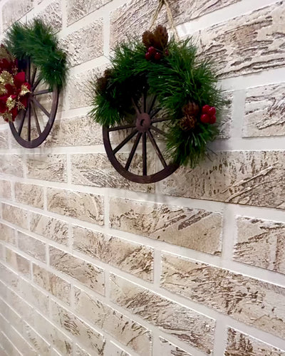 Set Decorativo 3 x Cerchi Natalizi "Stella Allegra" - possibilità di personalizzazione con incisione per regalo