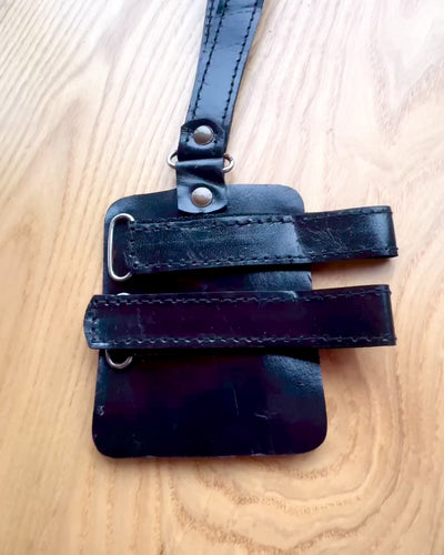 Custodia Pantera Nera per Bastone con Opzione di Incisione - Realizzata a Mano in Pelle Naturale