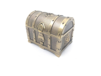 Forziere del Tesoro in Metallo Retrò con Incisione - cofanetto dorato 7x5x5 cm