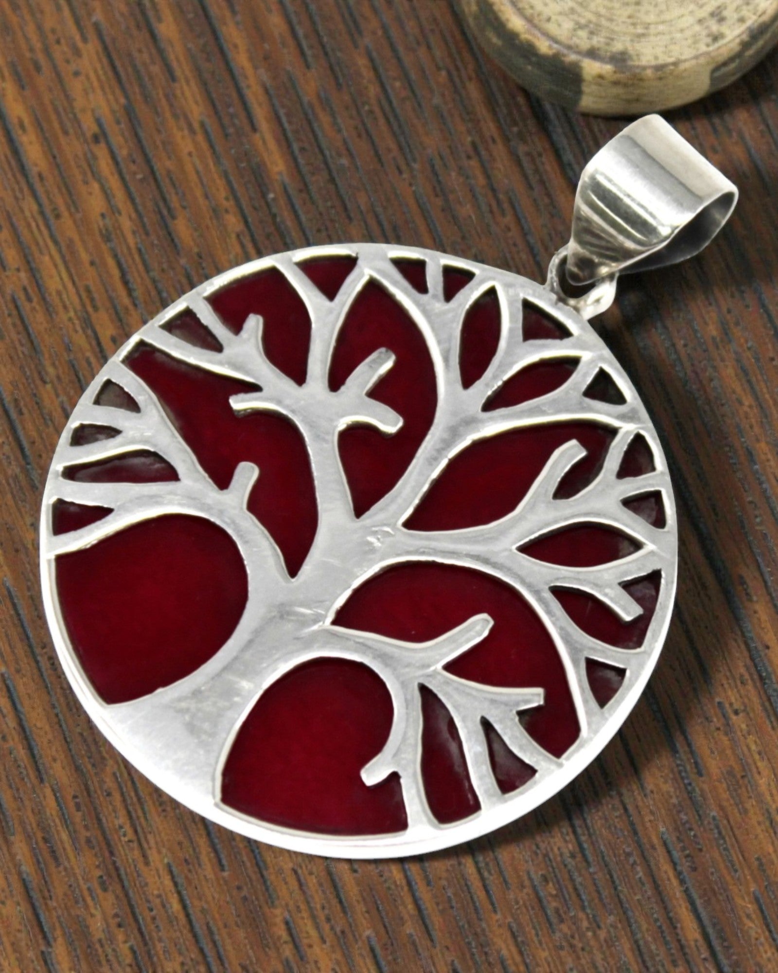 Ciondolo in argento Albero della Vita 30 mm – Coral Spirit