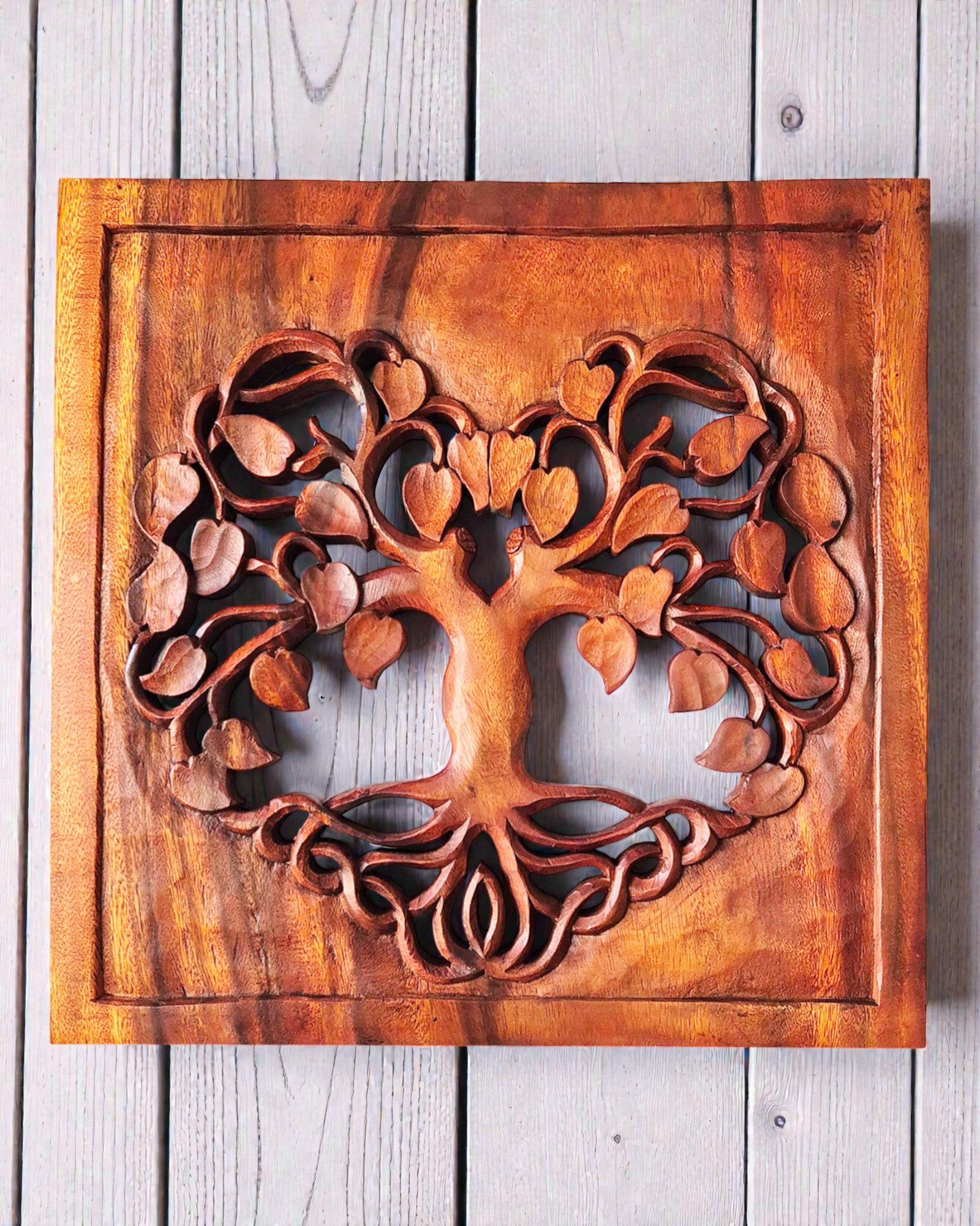 Pannello Decorativo da Parete Quadrato – Albero della Vita Cuore 40x40 cm