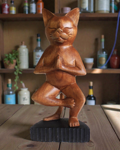 Scultura di Gatto – Yoga 2 Su una Gamba 30 cm